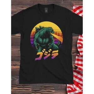 Godzilla Retrowave Neon Kaiju Graphic T-Shirt